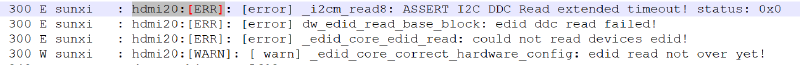 HDMI DDC 读取 EDID 失败日志